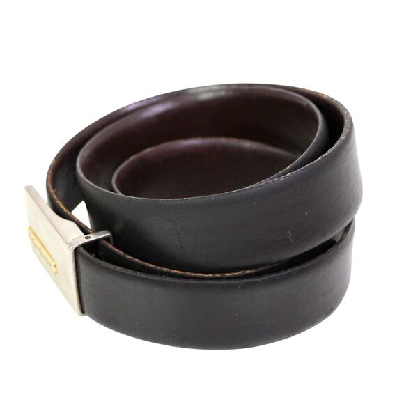 Yves Saint Laurent BLACK GENUINE LEATHER 1"Wd DRESS CASUAL MEN'S BELT Sz 32 (B90 - Picture 4 of 11